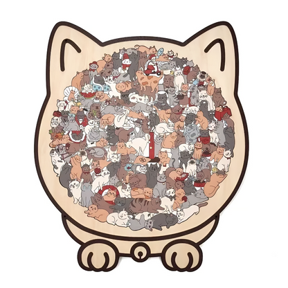 🔥Hot Sale 50% OFF🔥🐈135-piece wooden cat-shaped puzzle🐾