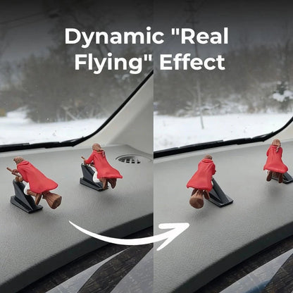 🔥HOT SALE 49% OFF🔥-🔮🚗Witch and Wizard Broomstick Dashboard Drift Ornaments