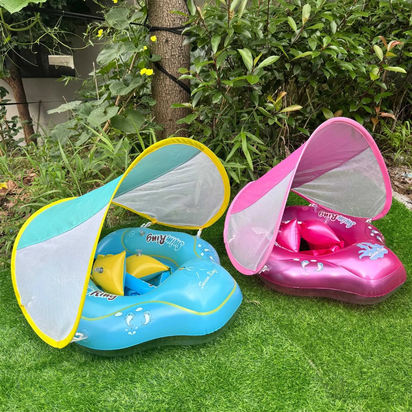 ☀️Inflatable Swim Ring with Canopy— JUST $39.99!✨