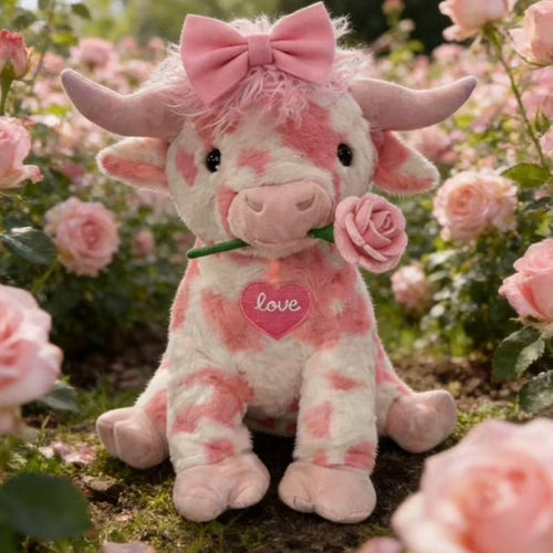 🔥Last Day 49% OFF💘🐮Adorable Pink Highland Cow Plush