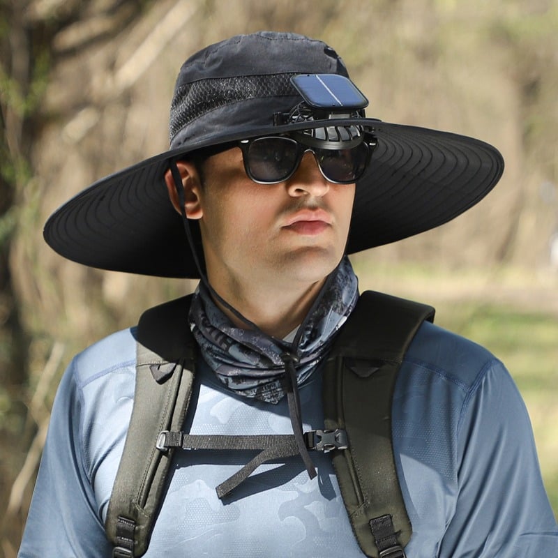 🔥Father's Day Sale Buy 1 Get 1 Free🔥Wide Brim Solar Fan Outdoor Fishing Hat-Solar & USB Charging