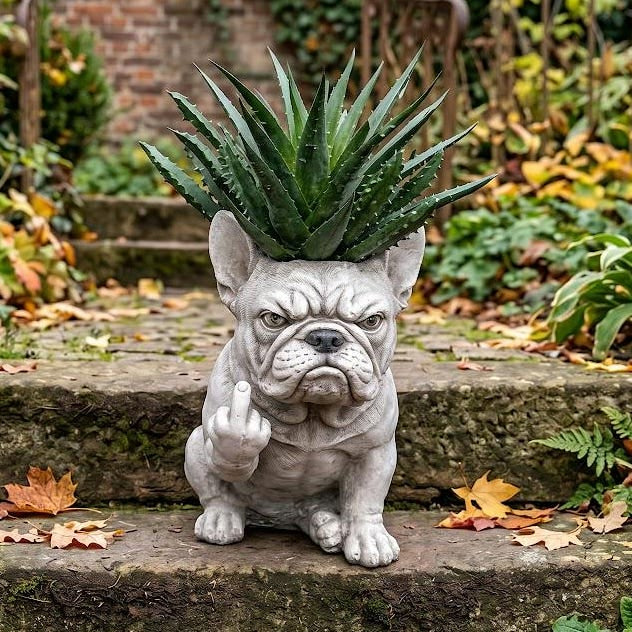 Bigfoot Garden Planter, Grumpy French Bulldog Planter