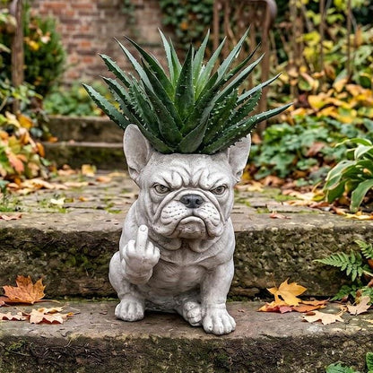 Bigfoot Garden Planter, Grumpy French Bulldog Planter