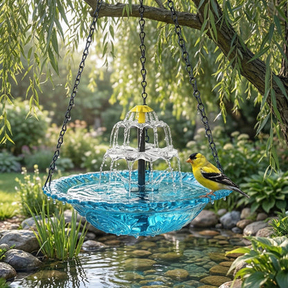 🔥🔥New Year 70% Off--Solar Cascade Hanging Bird Bath Fountain