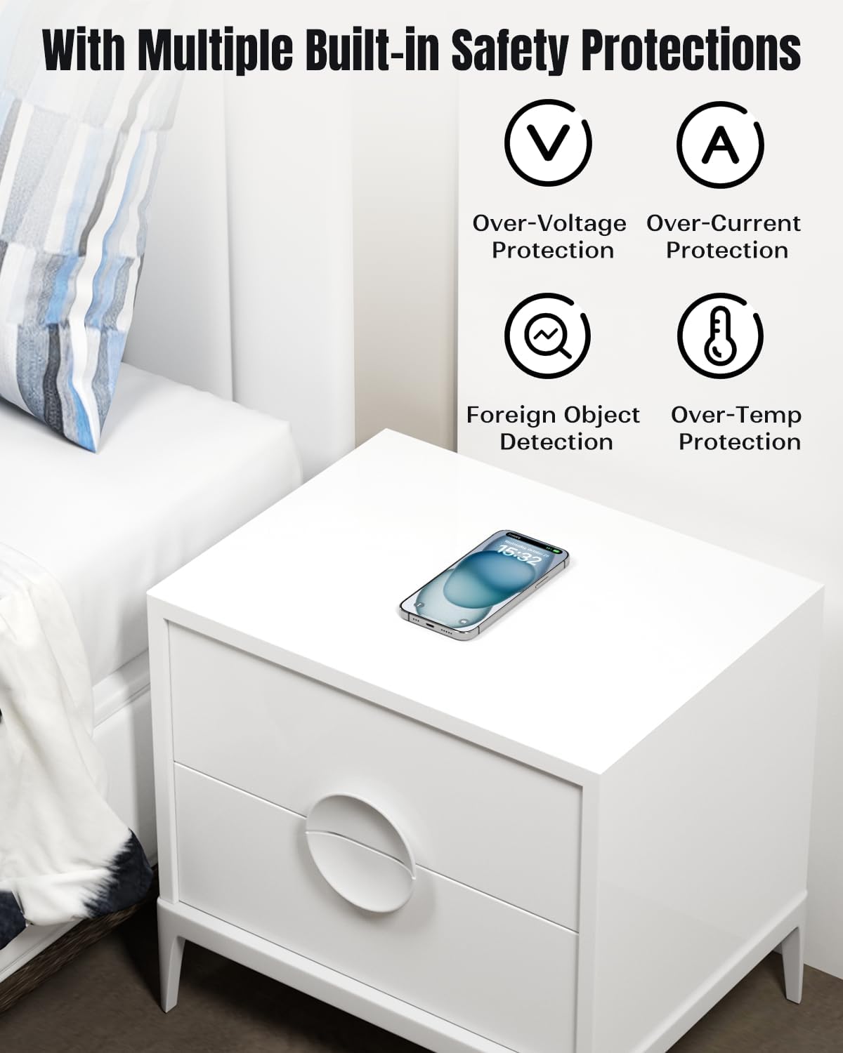 Last Day 49% OFF🔥-Invisible Wireless Charger, 0-30mm Under Desk Wireless Charger