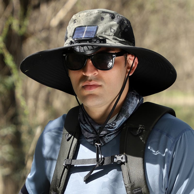 🔥Father's Day Sale Buy 1 Get 1 Free🔥Wide Brim Solar Fan Outdoor Fishing Hat-Solar & USB Charging