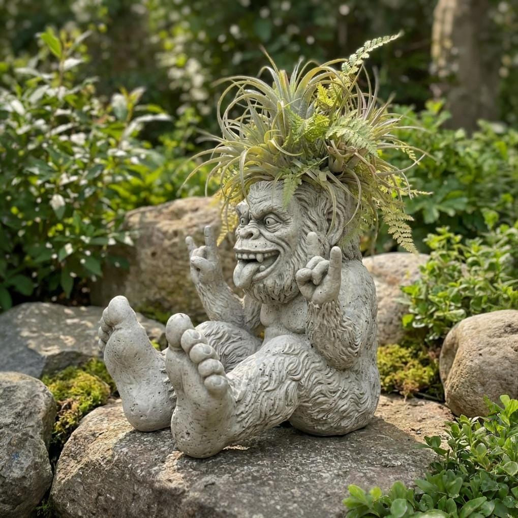 Bigfoot Garden Planter, Grumpy French Bulldog Planter