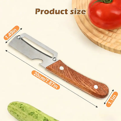 Stainless Peeler , High-Grade Durability, Clean, Precision Peeling + Bottle Opener