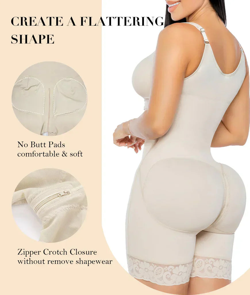 🔥LAST DAY SALE 40% OFF-🔥Shapewear for Women Tummy Control Butt Lifter Body Shaper with Zipper Crotch