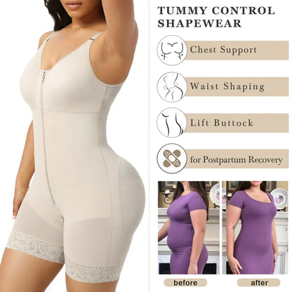 🔥LAST DAY SALE 40% OFF-🔥Shapewear for Women Tummy Control Butt Lifter Body Shaper with Zipper Crotch
