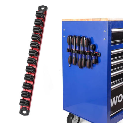 💖🔧 Magnetic Tool Organizer Rail (12 Slots)