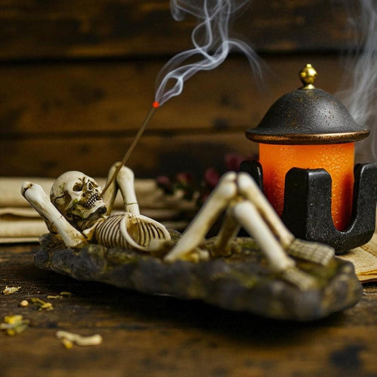 Skeleton Incense Burner: Spooky Gothic Halloween Decor