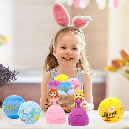 🥚12 PCS Princess Prefilled Easter Eggs | ✨Mix & Match Dress-Up Dolls – Easter Basket Stuffers & Egg Hunt Gifts👑
