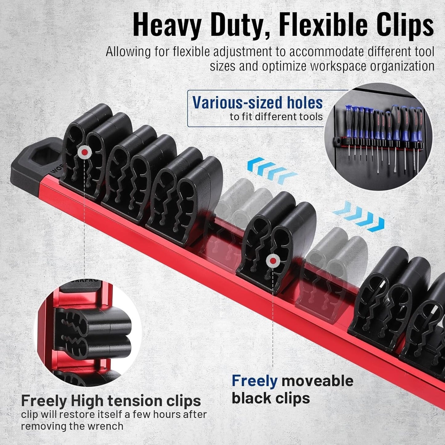 💖🔧 Magnetic Tool Organizer Rail (12 Slots)