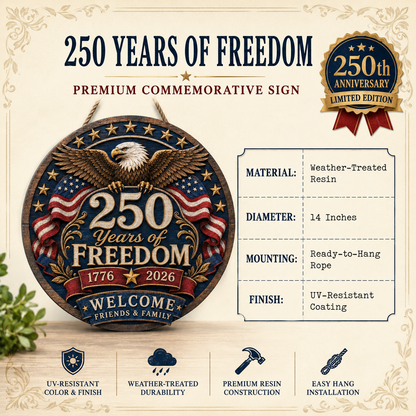 Freedom Eagle 250™ Welcome Sign Celebrating 250 Years of American Freedom (1776-2026)