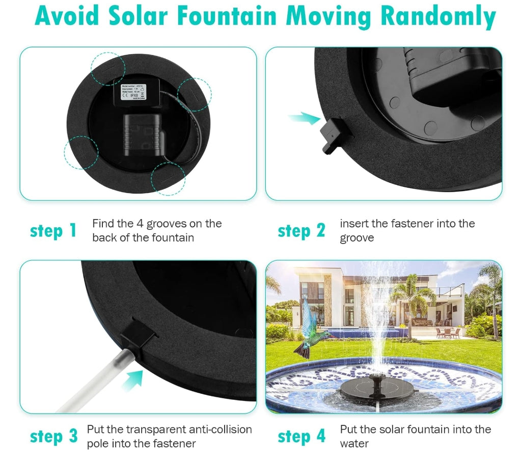 Last Day 49% OFF🔥 Solar Bath Fountains Pump, Upgrade 1.4W Solar Fountain