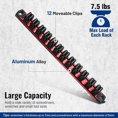 💖🔧 Magnetic Tool Organizer Rail (12 Slots)