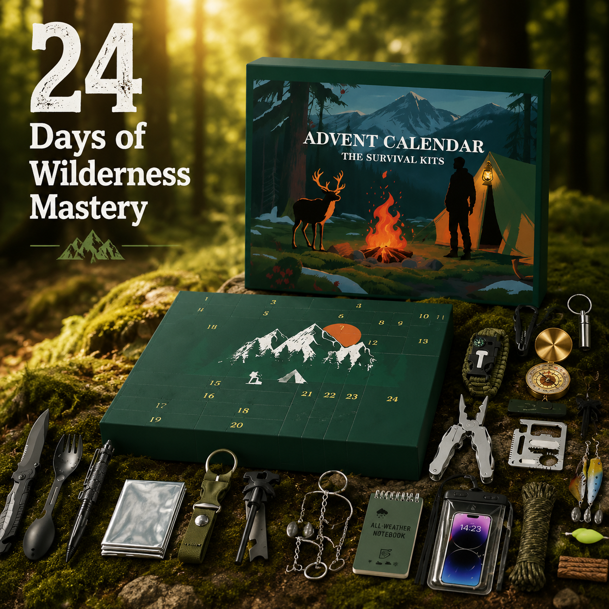 🎣 Father’s Day Special: 24-Day Survival Kit Advent Calendar – Only $59.99!