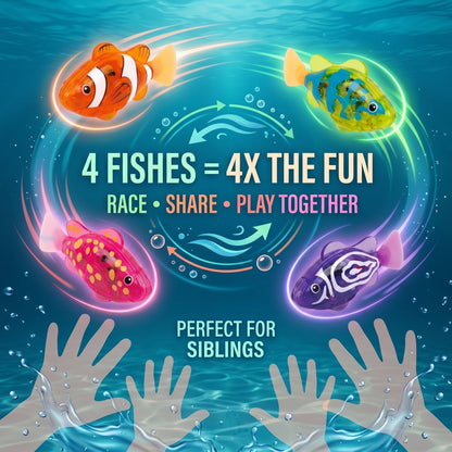 🐟Electronic Pet Fish Bath Toy | LED Light Up | Auto-Swimming Bath Toy