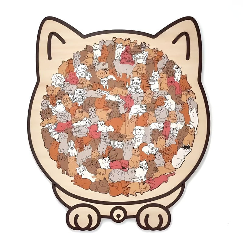🔥Hot Sale 50% OFF🔥🐈135-piece wooden cat-shaped puzzle🐾