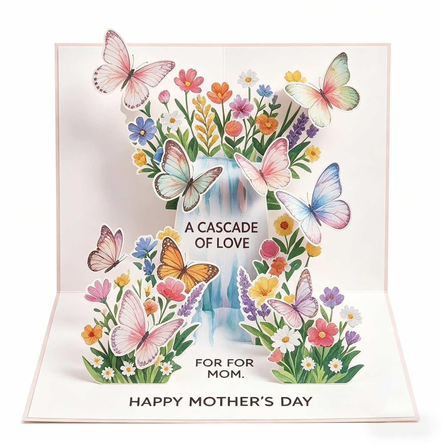 Handcrafted 3D Pop-Up Mother's Day Card - Exquisite Floral Butterfly Art