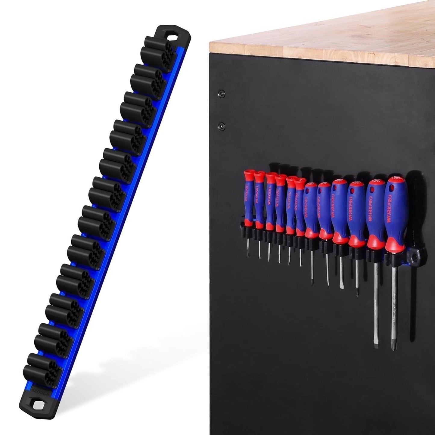 💖🔧 Magnetic Tool Organizer Rail (12 Slots)