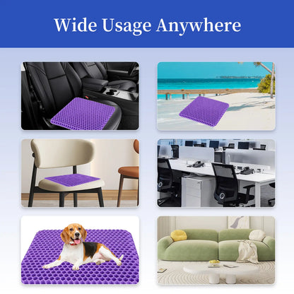 🔥Hot Sale 50% OFF🔥 Double-Thick Gel Seat Cushion: Honeycomb Breathable Pressure Relief for Office & Car