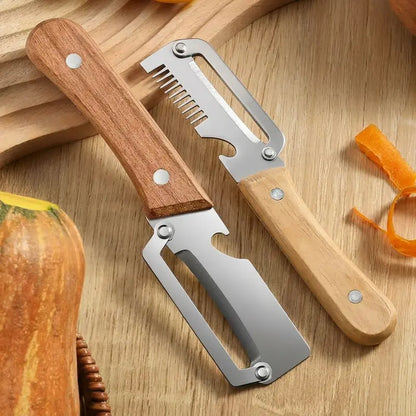 Stainless Peeler , High-Grade Durability, Clean, Precision Peeling + Bottle Opener