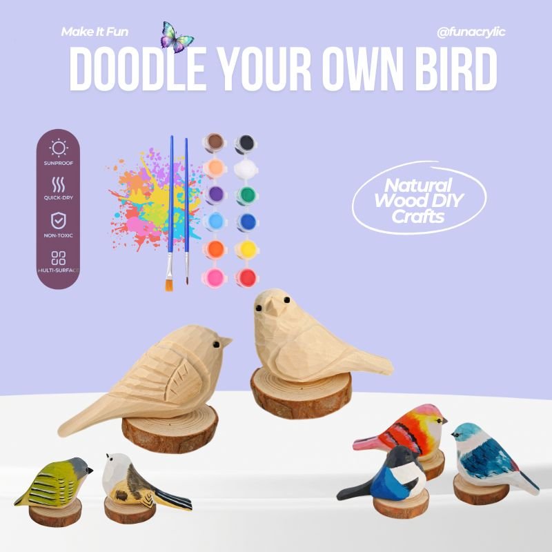 🦜 Create Your Own Wooden Birds – Fun for All Ages! 🎨