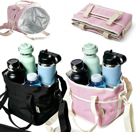 Family Size 4 Compartment Drink Bag, Multiple Tumbler Carrier Caddy