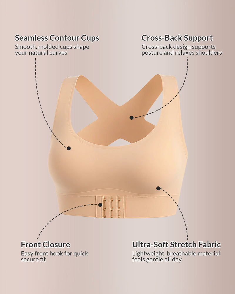 🔥2026 Spring special offer 49% off - Front Closure Cross-Back Wireless Posture Bra