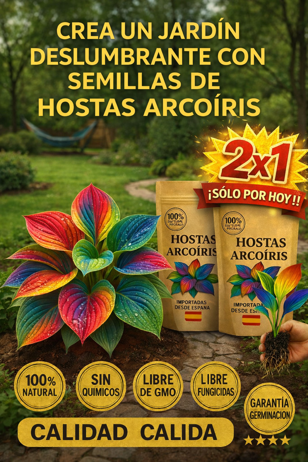 Last Day 49% OFF🔥 2 for 1: Multicoloured Rainbow Hostas Seeds