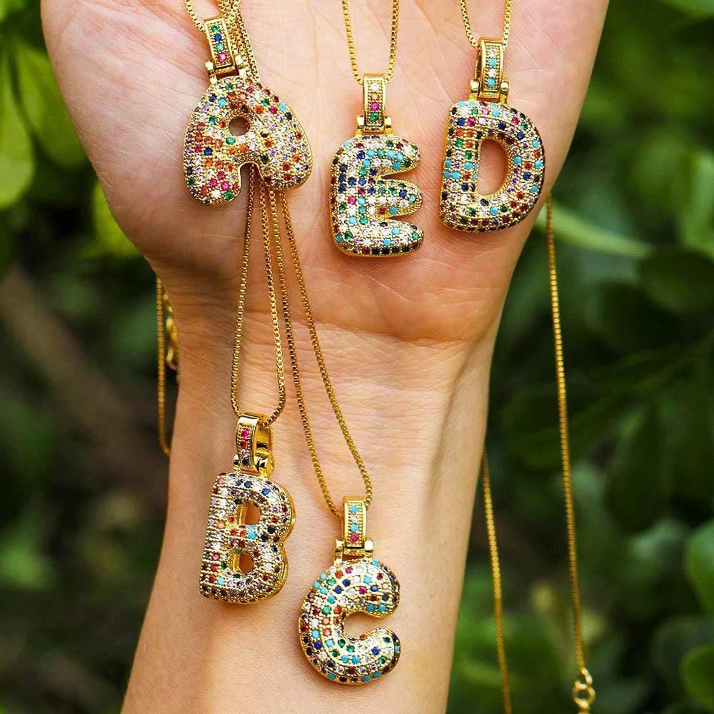 💖Limited time only - Colorful Bubble Letter Necklace✨