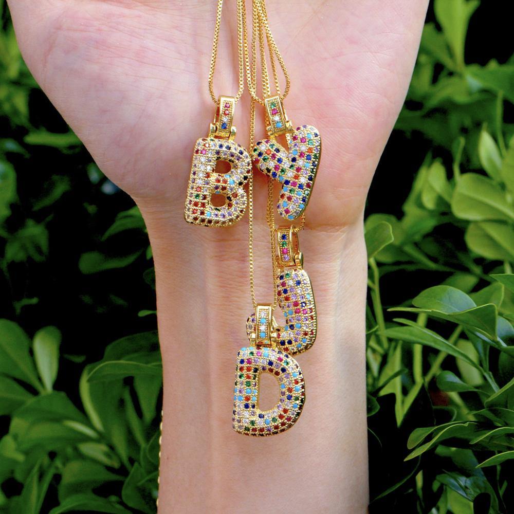 💖Limited time only - Colorful Bubble Letter Necklace✨