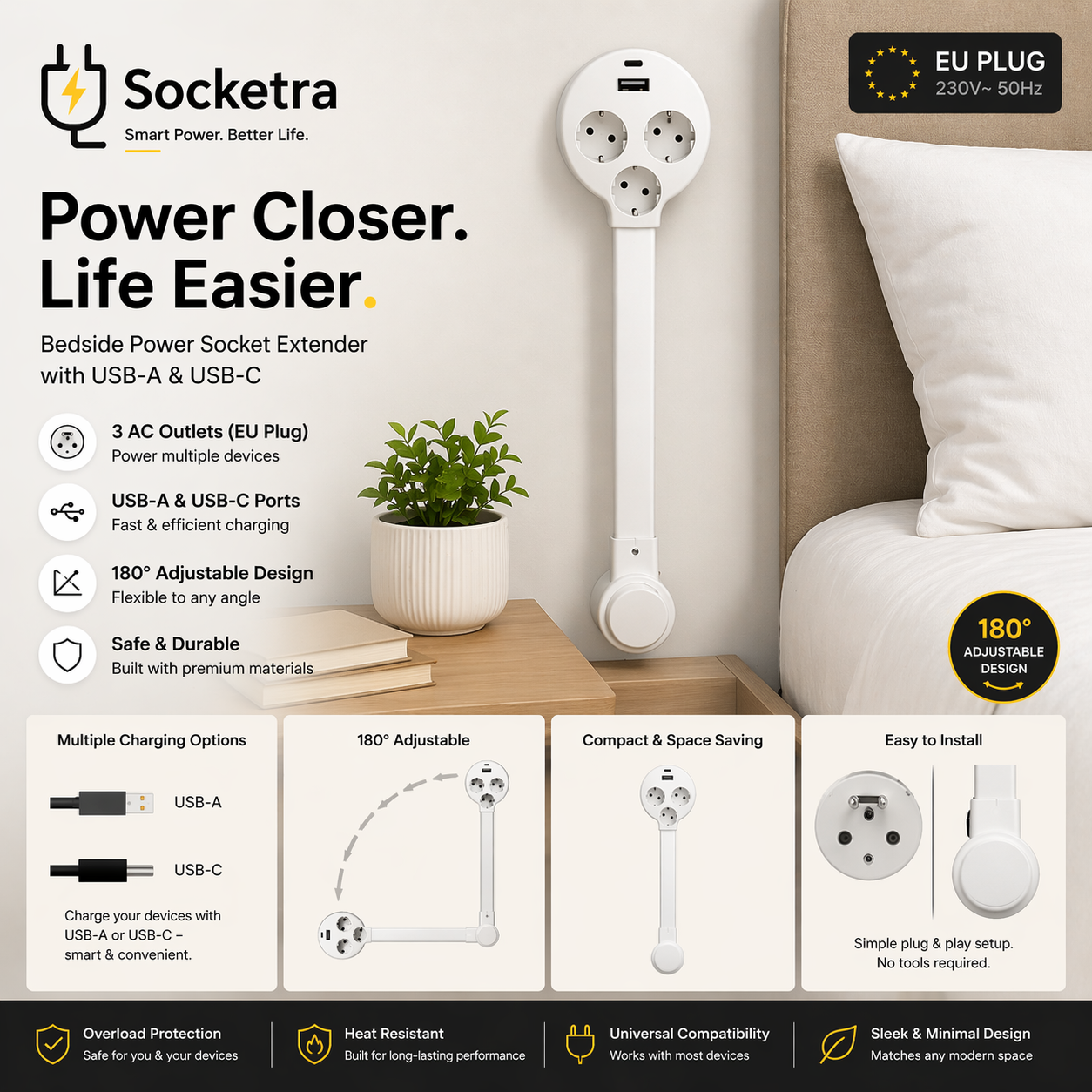 🎉 Holiday Special: 10‑in‑1 Swivel Power Strip – Only $39.99!