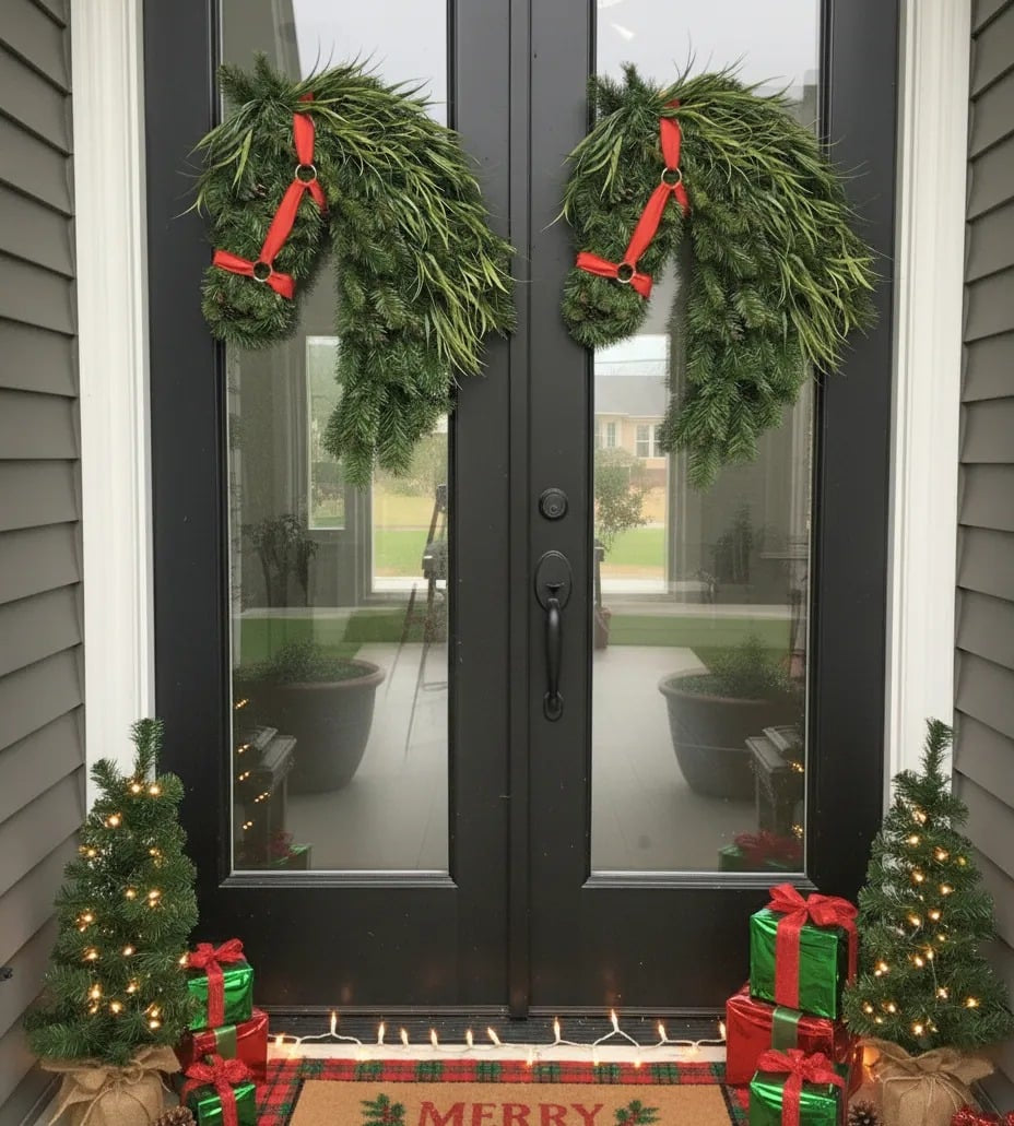🐴Horse Head Wreath – Rustic Farmhouse Equestrian Door Decor✨