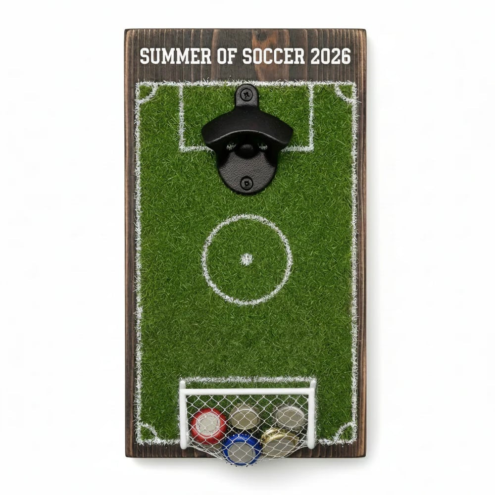 ⚽🔥 SUMMER OF SOCCER 2026 – Bottle Opener Soccer Field Shape 🍻🏆