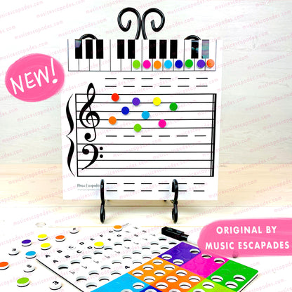 Magnetic Grand Staff Dry-Erase Music Teaching Set