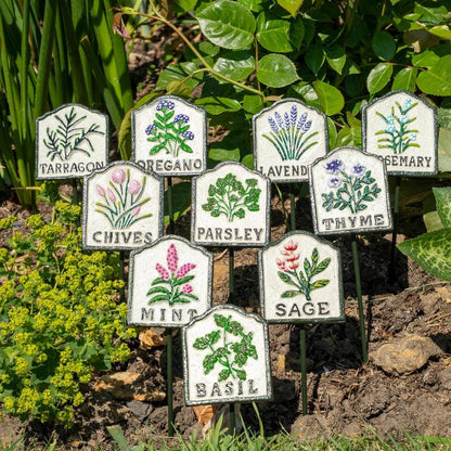 🔥Metal Herb Markers - Cast Iron Hand painted Vegetable / Salad / Flower Labels