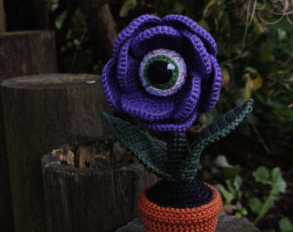🔥Halloween Eye Flower, Amigurumi creepy plant decoration👀