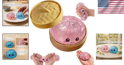 🥠The Original Glitter Dumpling Splat! - Premium Slow-Rising Stress Relief Squishy Toy