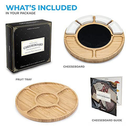 🎉 Holiday Special: Large Round Bamboo Charcuterie &amp; Cheese Board – Only $49.99!