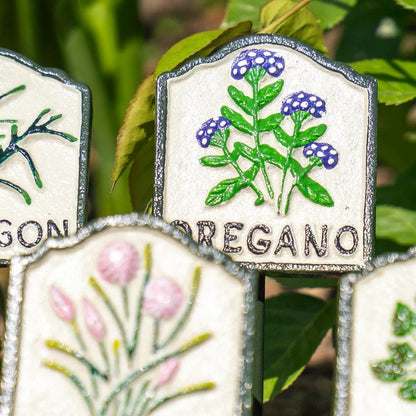 🔥Metal Herb Markers - Cast Iron Hand painted Vegetable / Salad / Flower Labels