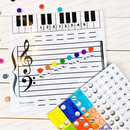 Magnetic Grand Staff Dry-Erase Music Teaching Set