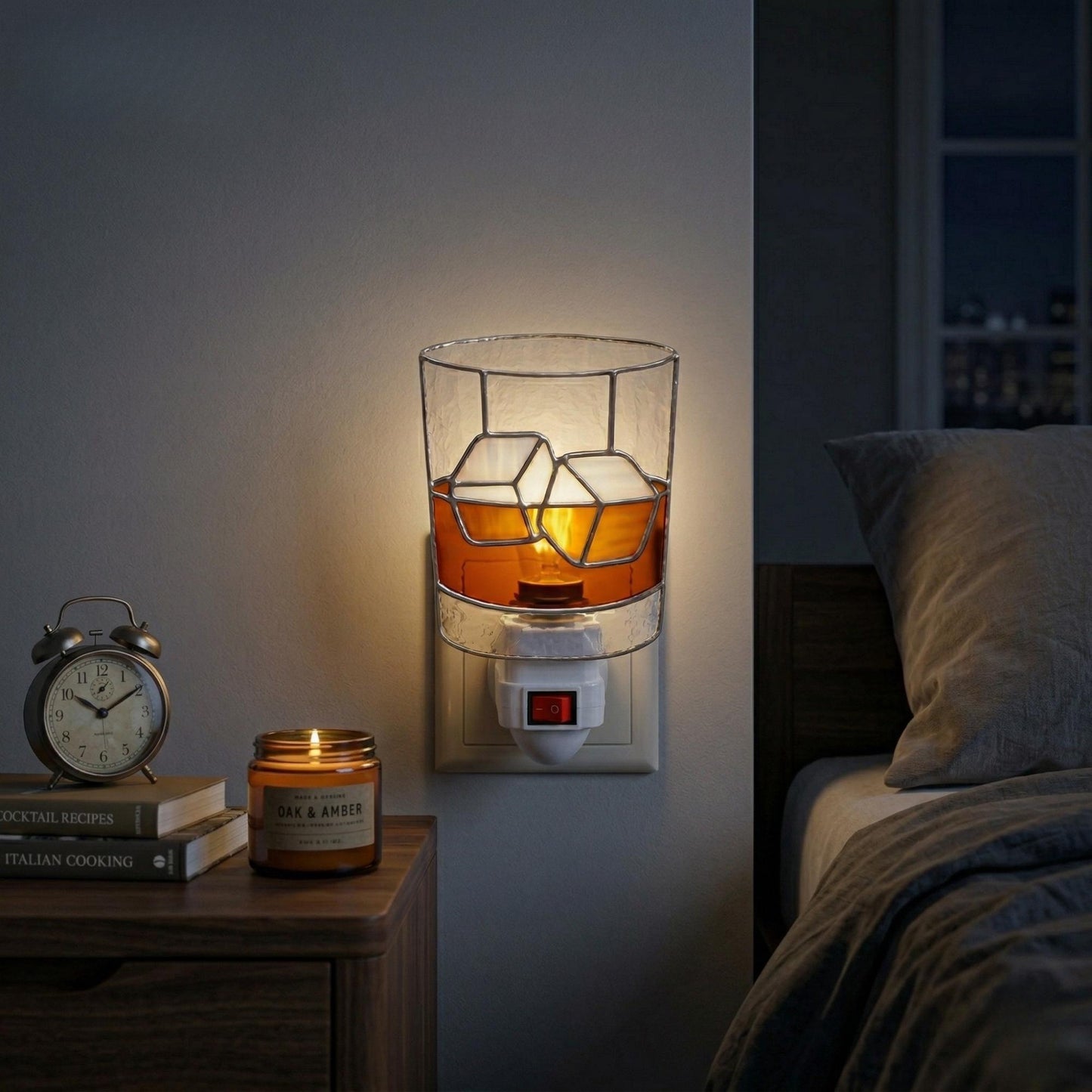 ✨Handmade Acrylic Night Light – Warm & Artistic Wall Plug-In Lamp