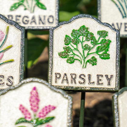 🔥Metal Herb Markers - Cast Iron Hand painted Vegetable / Salad / Flower Labels
