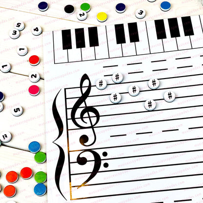 Magnetic Grand Staff Dry-Erase Music Teaching Set