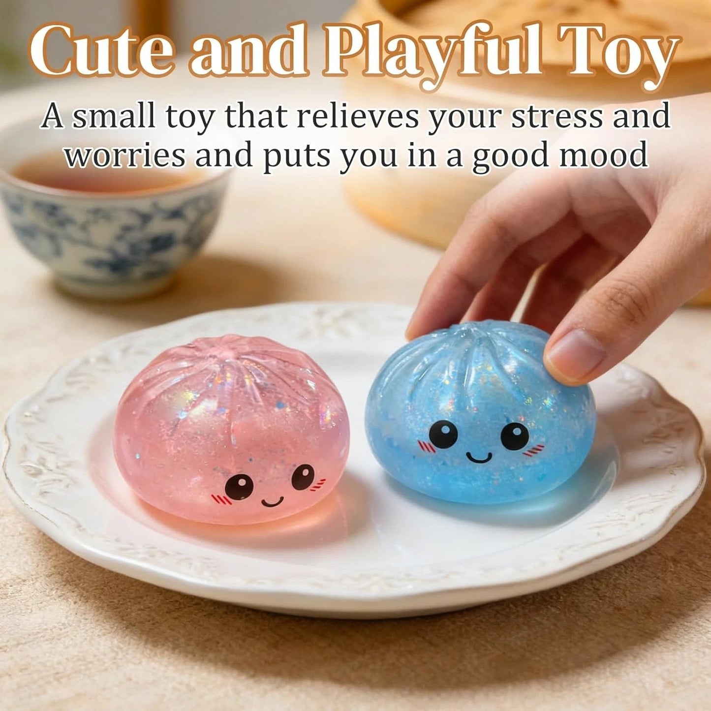 🥠The Original Glitter Dumpling Splat! - Premium Slow-Rising Stress Relief Squishy Toy