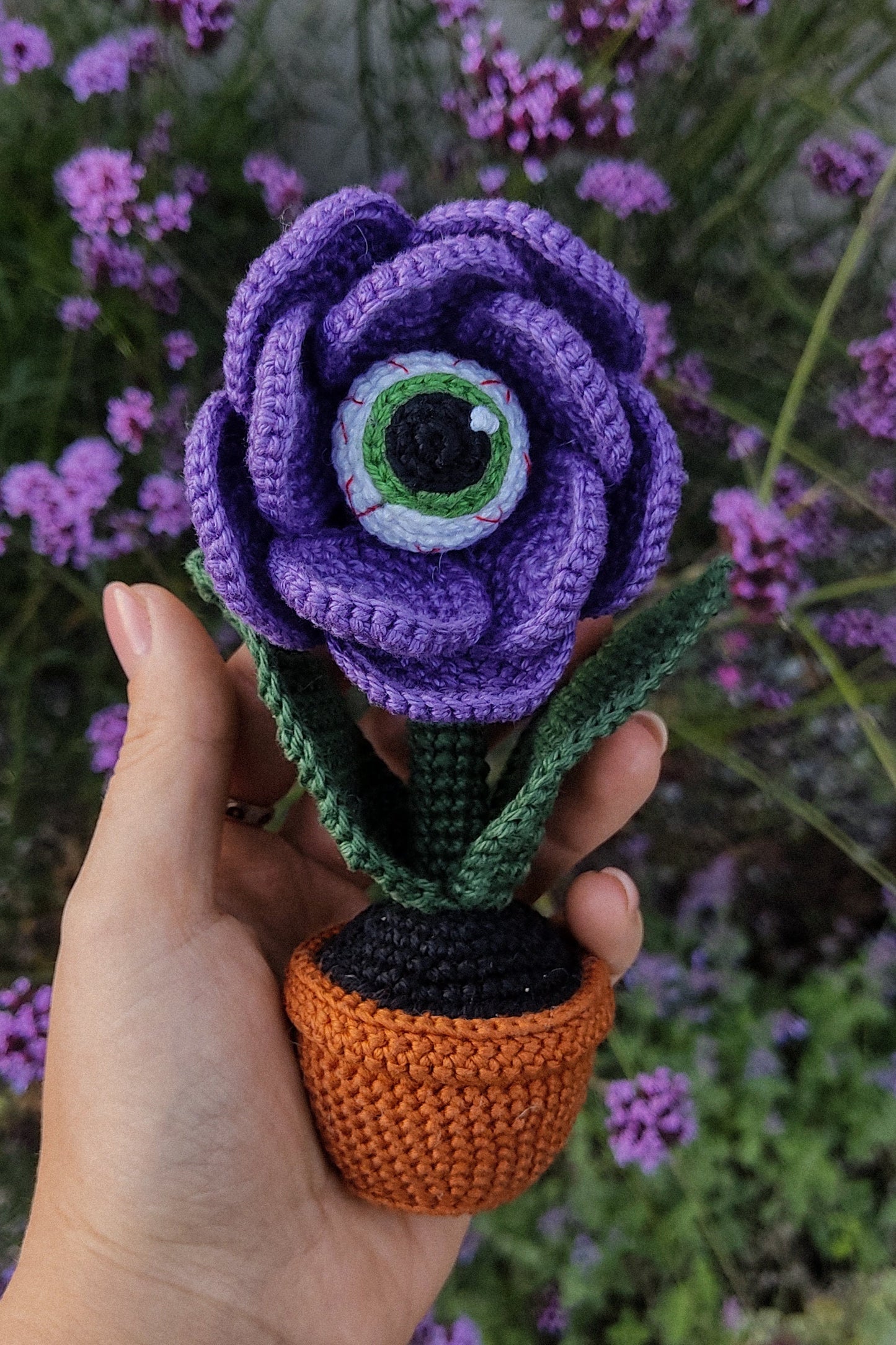 🔥Halloween Eye Flower, Amigurumi creepy plant decoration👀
