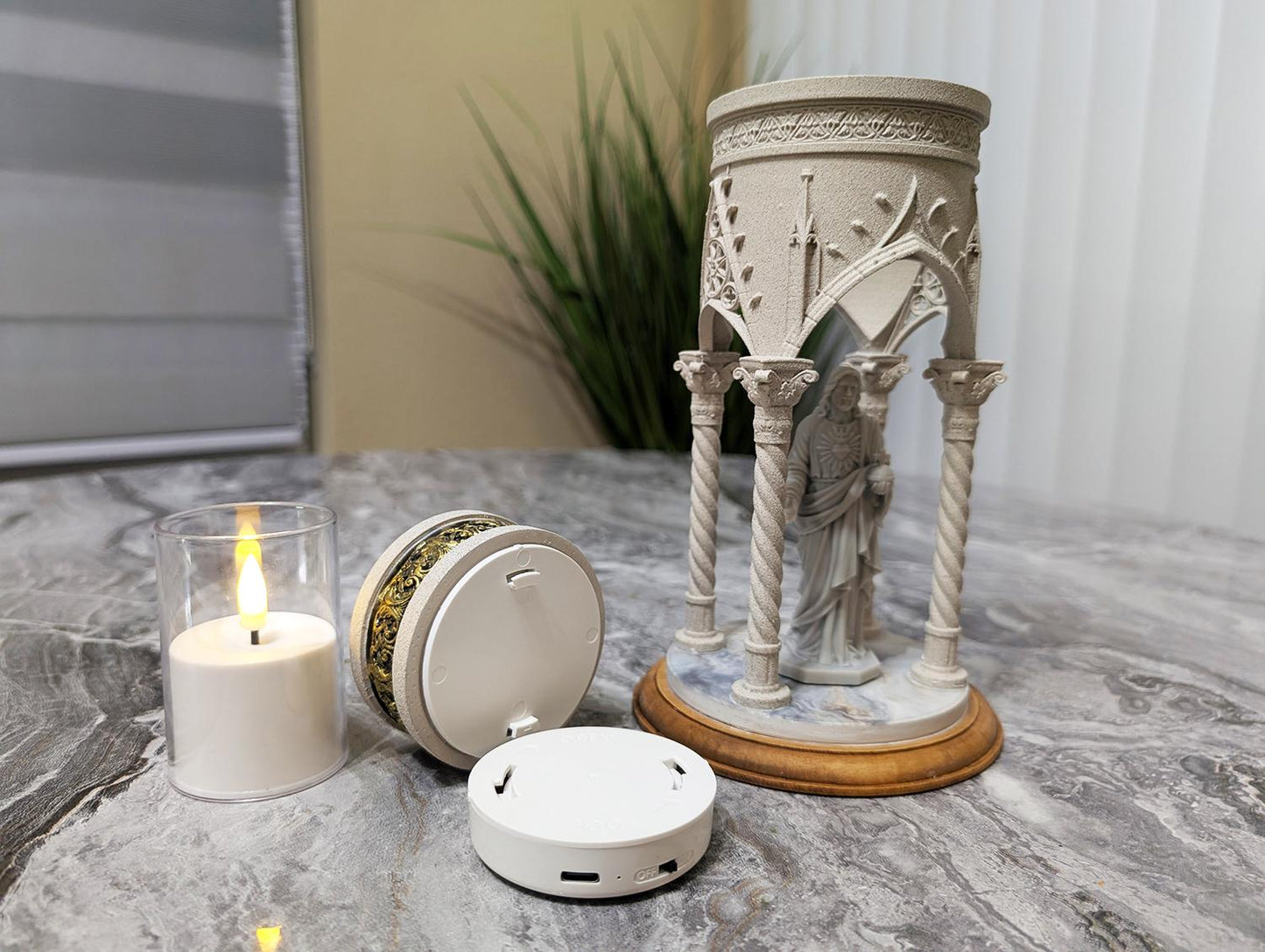 🔥Devotional Candle LED Lamp – Cathedral Style